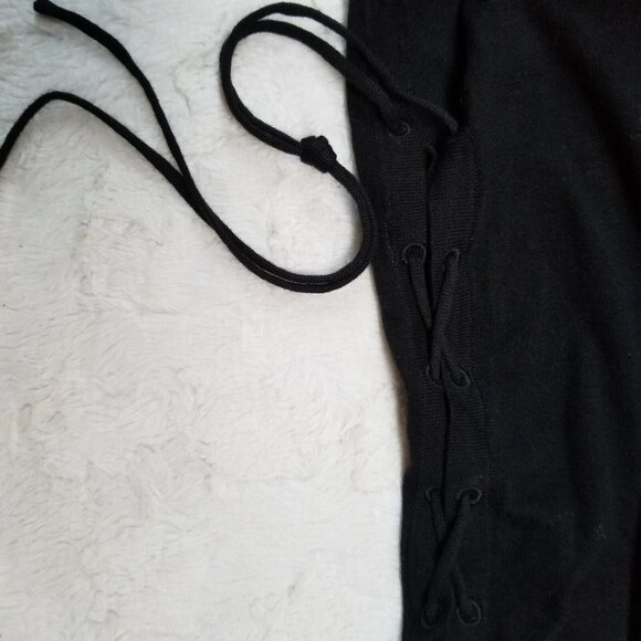 Project Womens Side-Ties Crewneck Sweater XS Black Long Sleeve Pullover New $150 - Picture 5 of 8